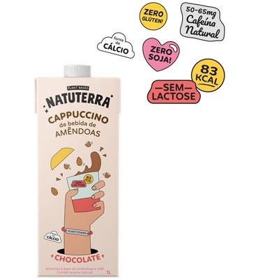 Bebida Vegetal Capuccino de Amêndoas Chocolate 1L (Natuterra)