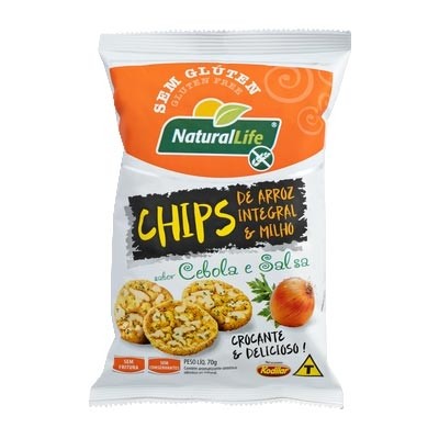 Chips Arroz Integral e Milho Cebola e Salsa Sem Glúten Kodilar 70g (Natural Life)