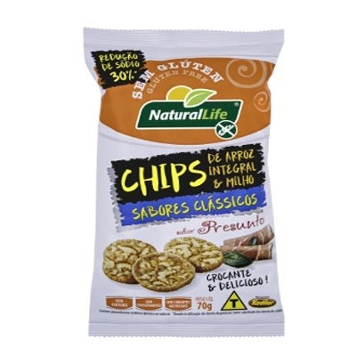Chips Arroz Integral e Milho Presunto Sem Glúten Kodilar 70g (Natural Life)