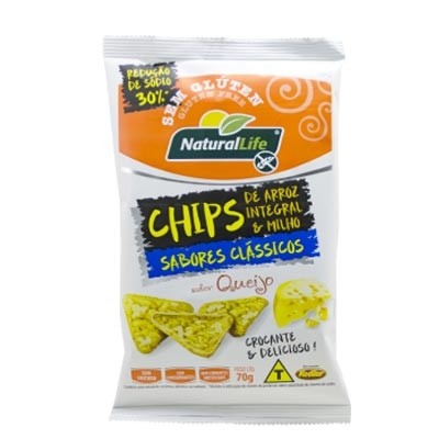 Chips Arroz Integral e Milho Queijo Sem Glúten Kodilar 70g (Natural Life)
