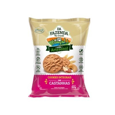 Cookies Integrais com Castanhas - Estilo Artesanal 100g (Biosoft)