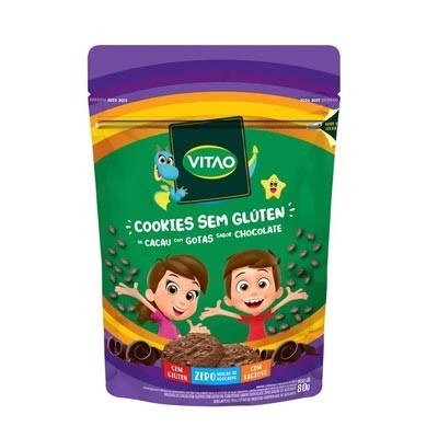 Cookies Sem Glúten Cacau Zero Kids 80g (Vitao) - Estação dos Grãos
