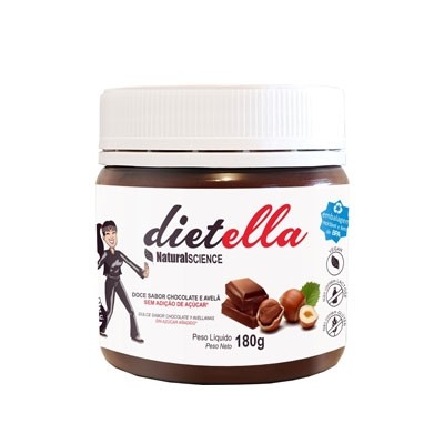Dietella - Doce sabor chocolate e avelã sem açúcar 180g (Natural Science)