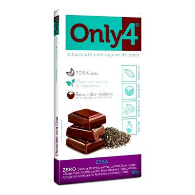 Chocolate Only4 70% Cacau - Chia 80g (Genevy)