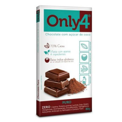 Chocolate Only4 70% Cacau - Puro 80g (Genevy) - Estação dos Grãos