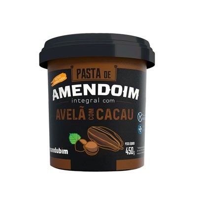 Pasta de Amendoim Integral com Avelã e Cacau 450g (Mandubim)