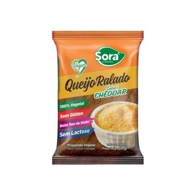 Queijo Ralado Vegetal Sabor Cheddar 50g (Sora)