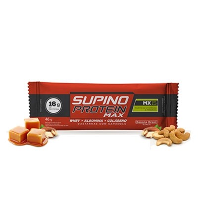 Supino Protein Max - Barra de Proteínas Amendoim com Caramelo 46g (Banana Brasil)