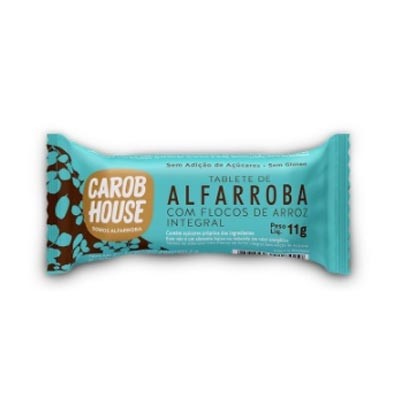 Tablete de Alfarroba com Flocos de Arroz 11g (Carob House)