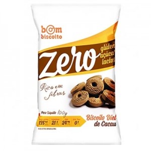 Biscoito sem Adição de Açúcar - Sabor Chocolate - 100g (Bombiscoito)