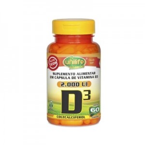 Vitamina D3 50mcg - 60 Cápsulas (Unilife)