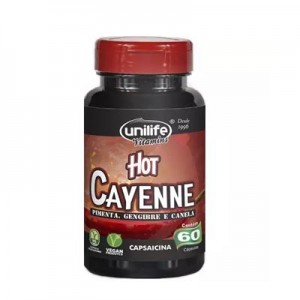 Hot Cayenne (Pimenta, Gengibre e Canela) 500mg - 60 Cápsulas (Unilife)