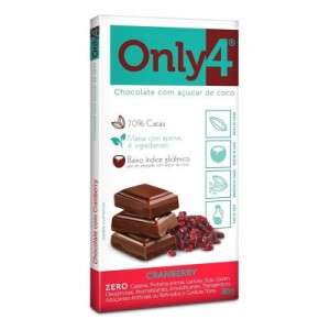 Chocolate Only4 70% Cacau - Cranberry 80g (Genevy)